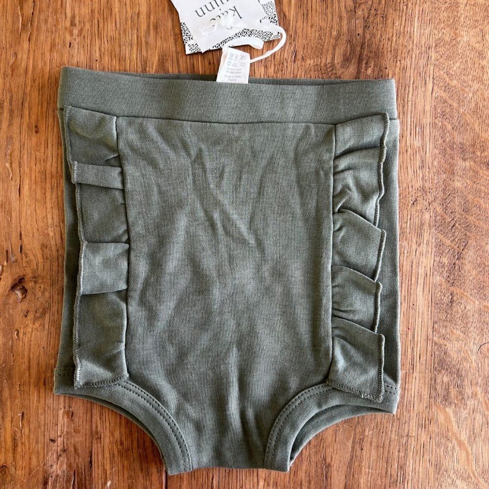 NWT! Kate Quinn Green High-Waist Ruffle Bloomer Size 18-24M